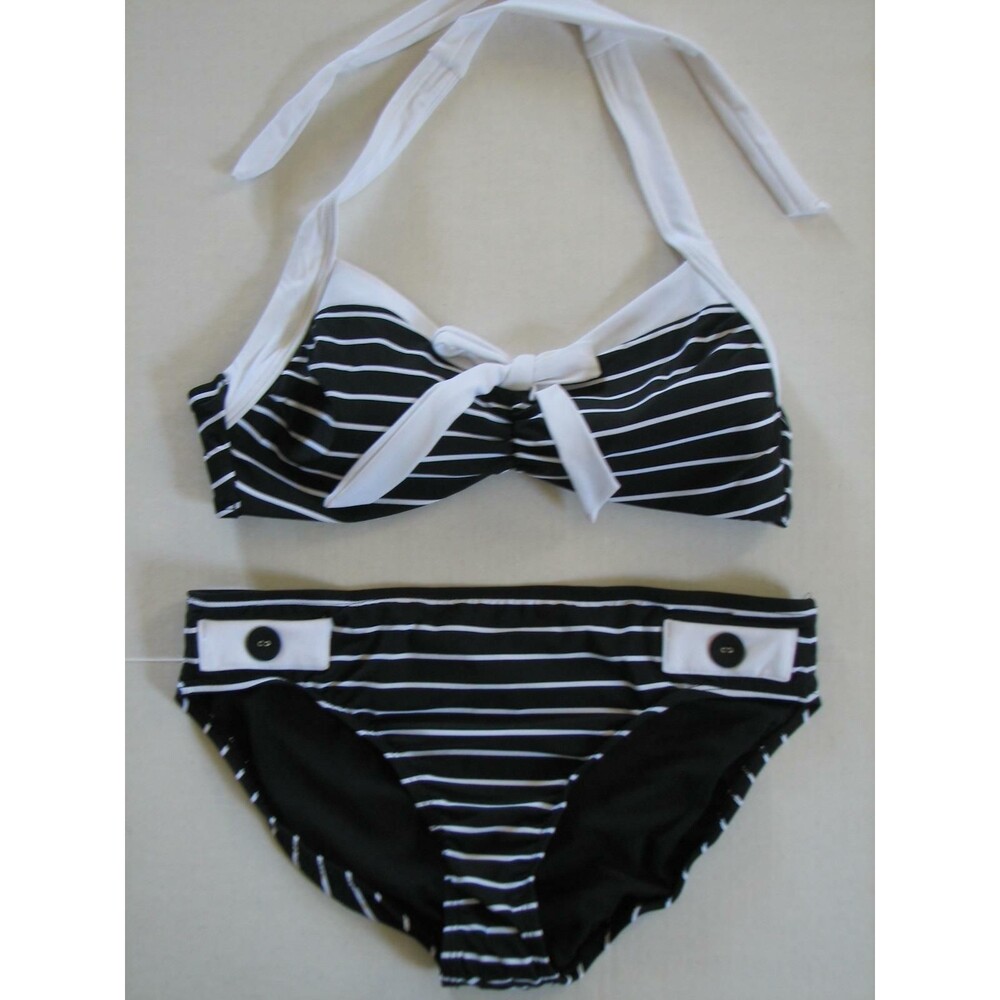 Jantzen  Halter Bikini Two Piece Swim Bathing Suit 16 Nautical Sailor Look